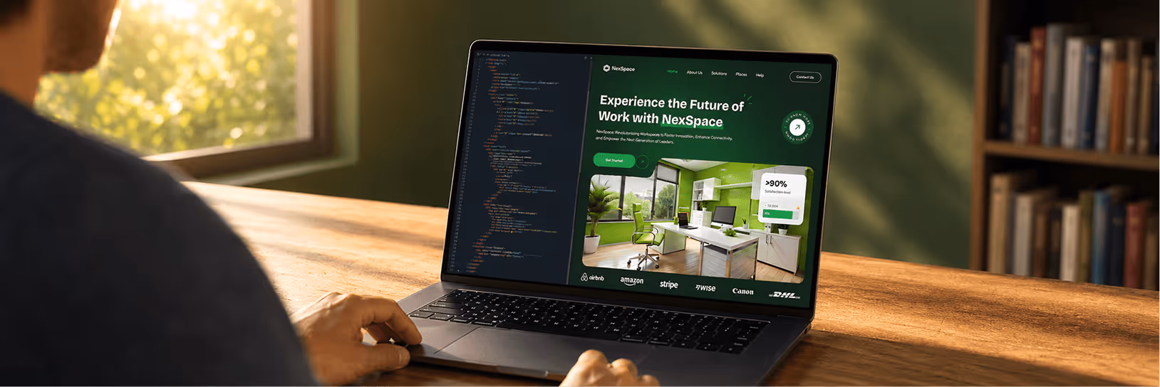 Website design shown on a laptop